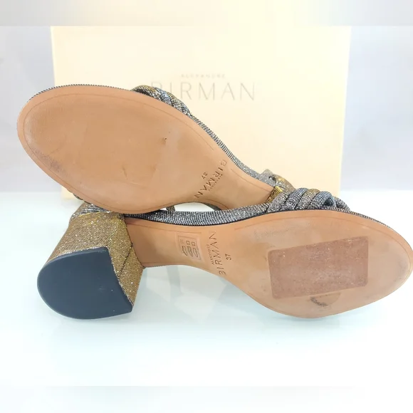 NWT$625 Alexandre Birman Vicky 60mm Stellar Knot Bow Sandals Heels Sz 37 (7)